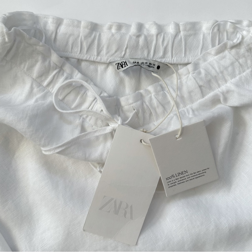 NWT Zara 100% Linen White Maxi Skirt - Picture 10 of 15